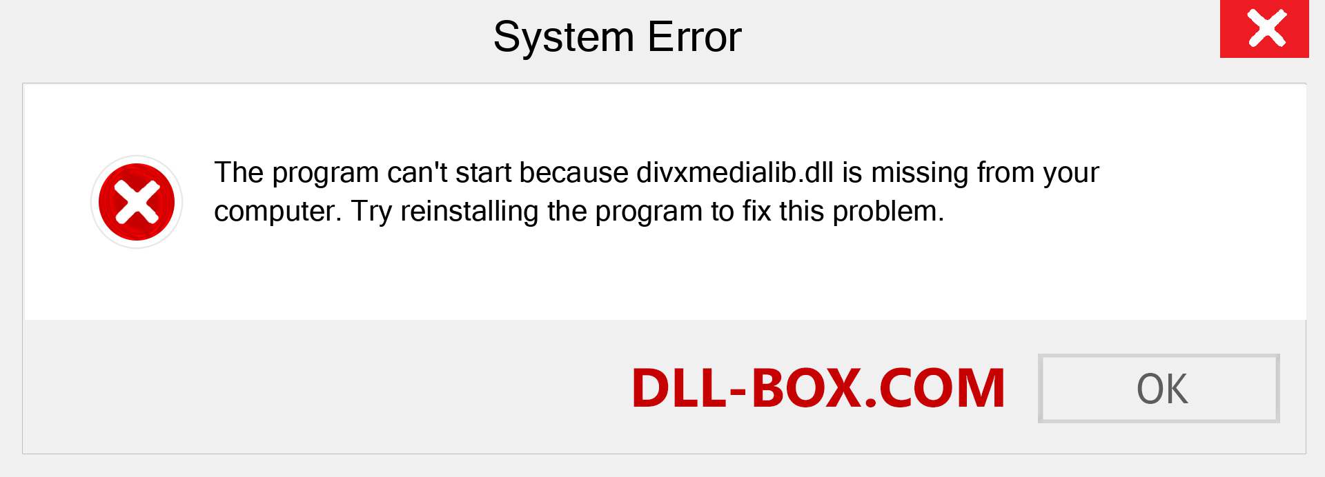  divxmedialib.dll file is missing?. Download for Windows 7, 8, 10 - Fix  divxmedialib dll Missing Error on Windows, photos, images